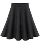 Romwe Pleated Zipper Midi Skirt