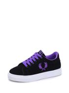 Romwe Lace Up Embroidered Sneakers
