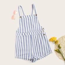 Romwe Pocket Front Rolled Hem Pinafore Romper