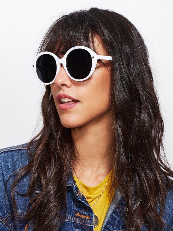 Romwe Two Tone Flat Lens Sunglasses