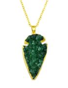 Romwe Natural Stone Sautoir Necklace Natural Green Stone Necklace For Women