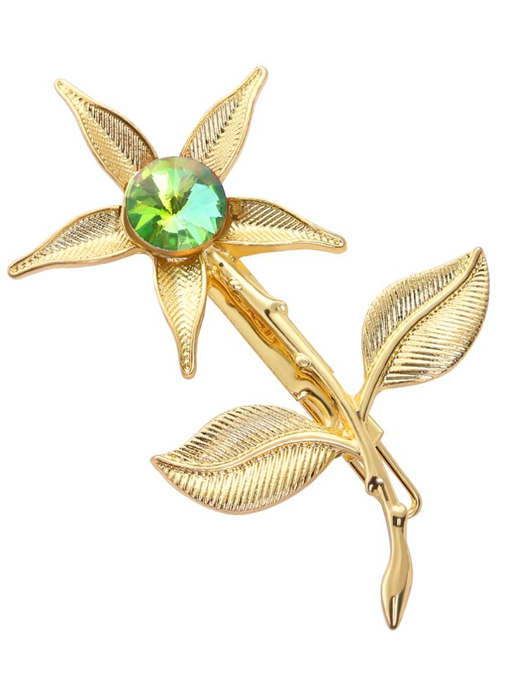 Romwe Rhinestone Flower-shaped Hair Clip