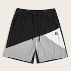 Romwe Guys Patched Detail Color-block Shorts