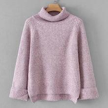 Romwe Raglan Sleeve Dip Hem Confetti Sweater