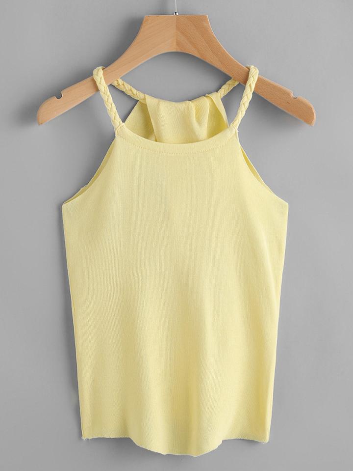 Romwe Braided Strap Cani Top