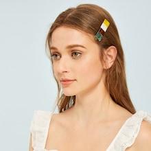 Romwe Colorblock Hair Clip 1pc