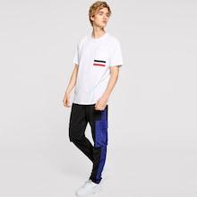 Romwe Guys Contrast Panel Side Pocket Pants