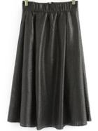 Romwe With Zipper Hollow Pleated Skirt