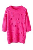 Romwe Bowknot Embellished Rose Casual Jumper