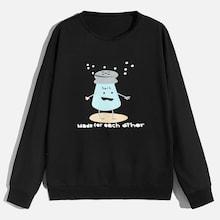 Romwe 1plus1 Guys Pepper Bottle & Letter Print Pullover