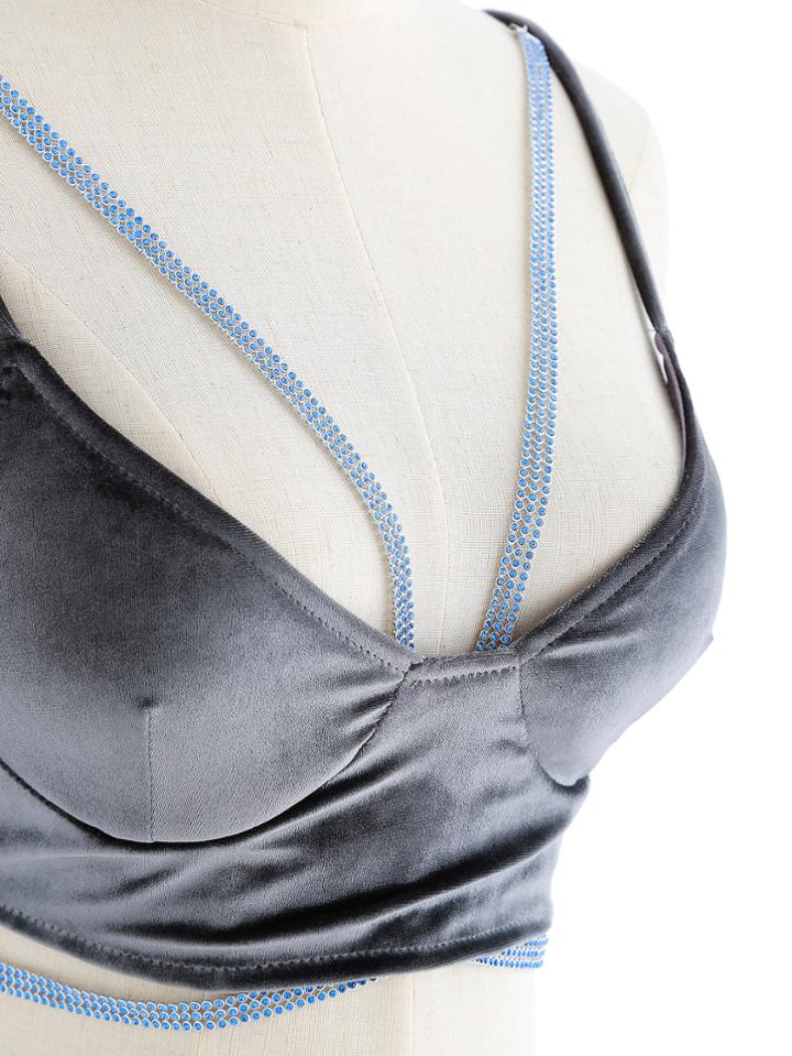 Romwe Rhinestone Cross Body Harness