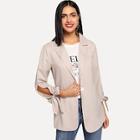 Romwe Notched Collar Knot Cuff Blazer