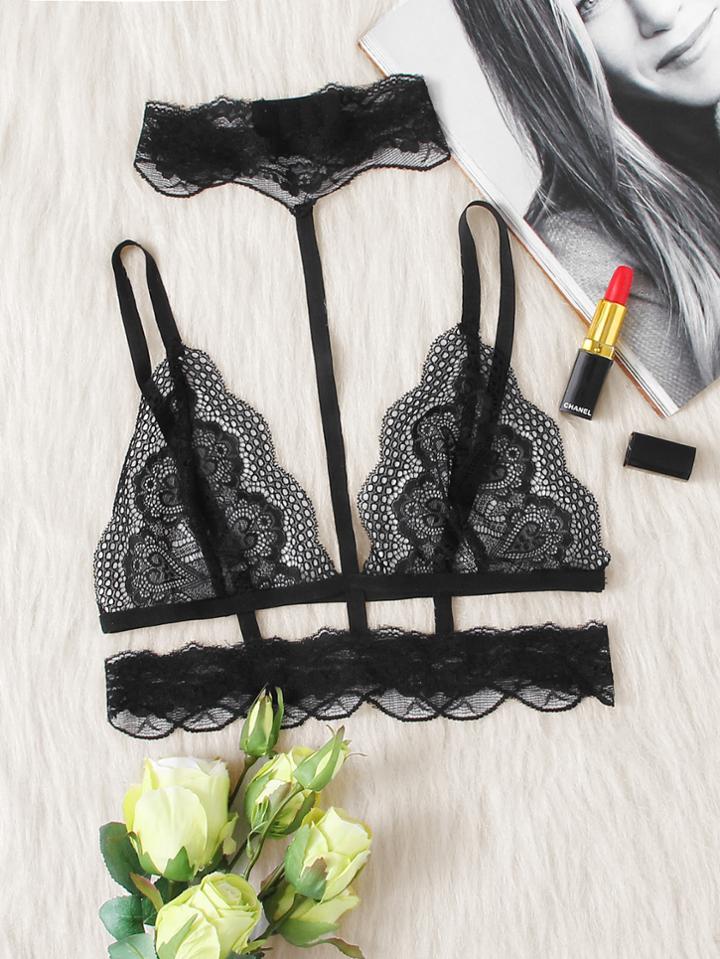 Romwe Choker Neck Lace Harness Bralette