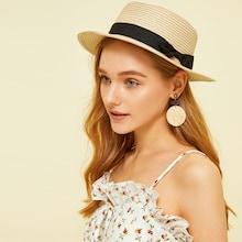 Romwe Bow Decor Flat Top Fedora