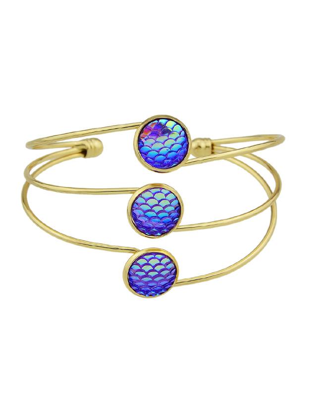 Romwe Purple Mermaid Multilayer Love Bracelet