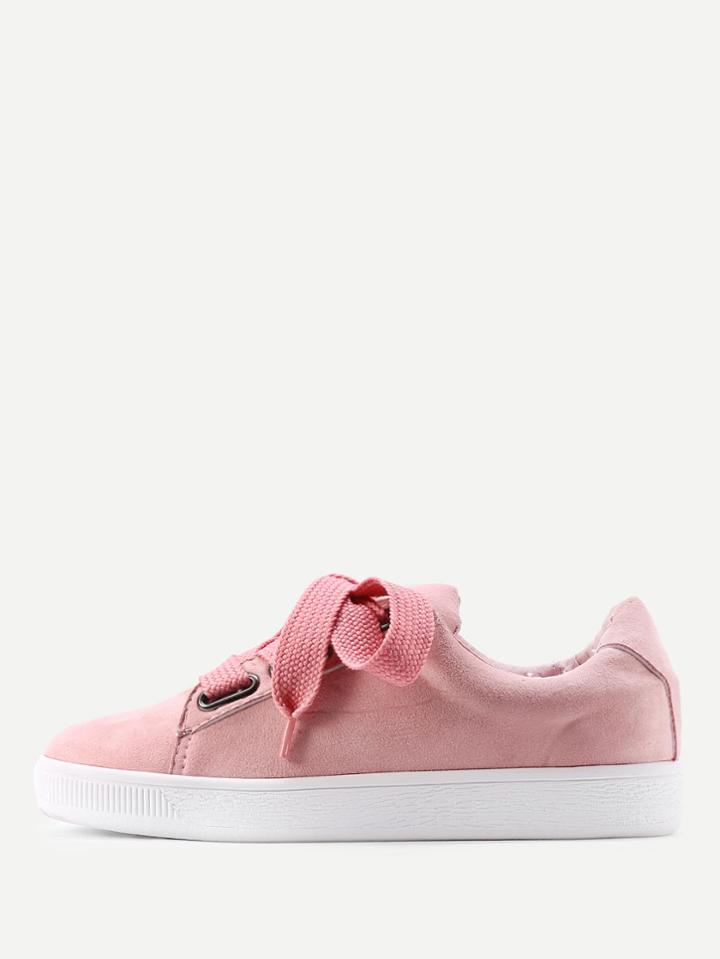 Romwe Lace Up Low Top Sneakers