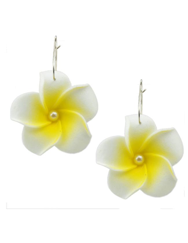 Romwe Yellow Flower Drop Earrings
