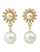 Romwe Imitation Hanging Pearl Earrings
