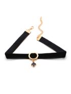 Romwe Clover Design Velvet Choker