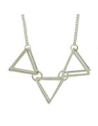 Romwe Silver Triangle Necklace For Women