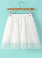 Romwe With Pearl Bow Organza Flare Skirt