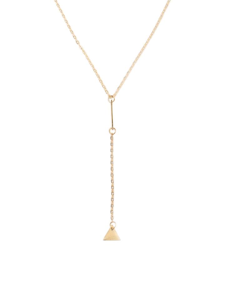 Romwe Gold Geomectric Triangle Minimalist Pendant Necklace