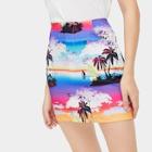 Romwe Plants Print Pocket Detail Skirt