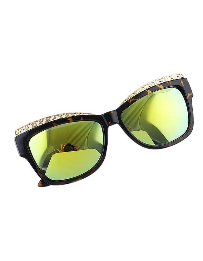 Romwe Lady Colored Oversized Yellow Fashionable Sunglasses