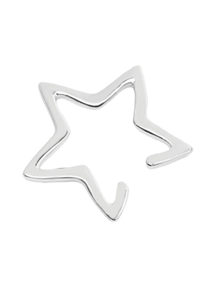 Romwe Silver Cutout Star Ear Cuff 1 Pc