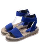 Romwe Blue Strappy Flat Sandals