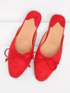 Romwe Bow Tie Decorated Almond Toe Flats