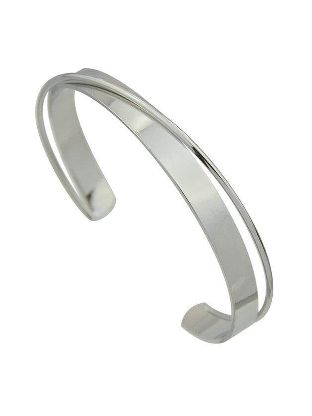 Romwe New Silver Color Adjustable Metal Cuff Bracelet