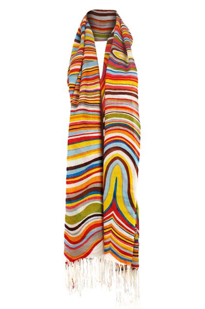 Romwe Striped Color Block Tassel Scarf