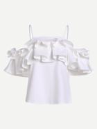 Romwe Layered Box Pleat Ruffle Top