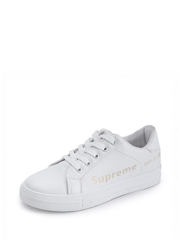 Romwe Slogan Print Low Top Sneakers