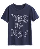Romwe Yes Or No! Print Loose T-shirt