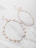 Romwe Crystal And Metal Star Chain Choker Set