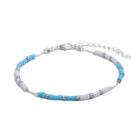 Romwe Two Tone Beaded Anklet