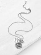 Romwe Compass & Letter Pendant Chain Necklace