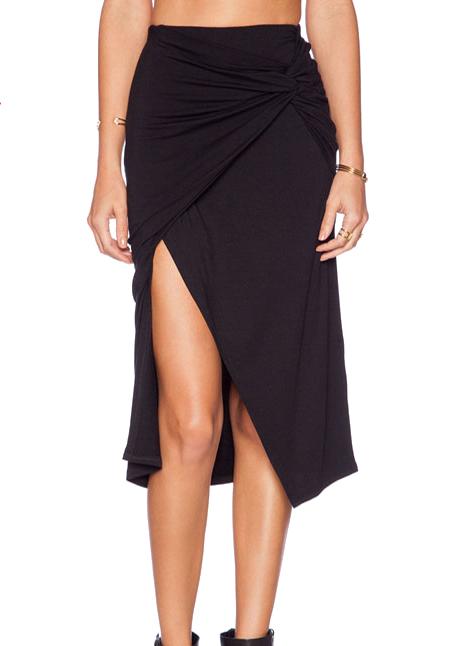 Romwe Split Bodycon Pleated Skirt