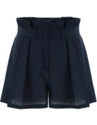 Romwe Zipper Loose Navy Shorts