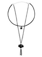 Romwe Black Star Pendant Retro Necklace