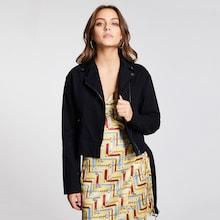 Romwe Zip Up Crop Biker Jacket
