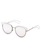 Romwe Silver Frame Clear Lens Cat Eye Sunglasses