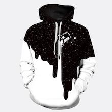 Romwe Men 3d Milk Print Hooded Sweatshirt