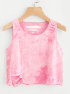 Romwe Water Color Ripped Tank Top