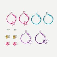 Romwe Star & Heart Decorated Earrings 6pairs