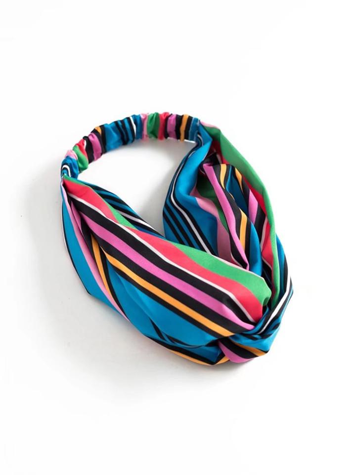 Romwe Striped Turban Headband