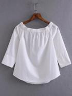 Romwe White Off The Shoulder Slim Blouse