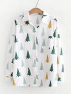 Romwe All Over Trees Shirt